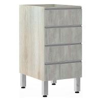 Balcão Sem Tampo 40cm Lis Legno Crem e Concreto - 1