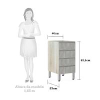 Balcão Sem Tampo 40cm Lis Legno Crem e Concreto - 2