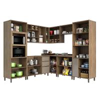 Cozinha 8 Pçs Com Armário E Balcão Mel Vanilla Com Graff - 6