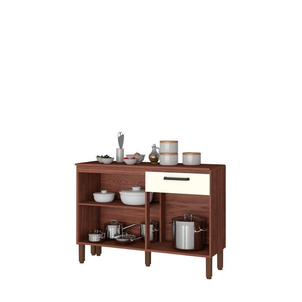 Balcão De Cozinha 120cm 3 Portas 1 Gaveta Off White - 3