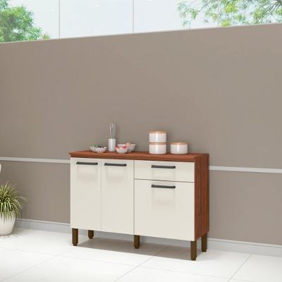 Balcão De Cozinha 120cm 3 Portas 1 Gaveta Off White