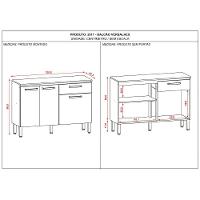 Balcão De Cozinha 120cm 3 Portas 1 Gaveta Off White - 2