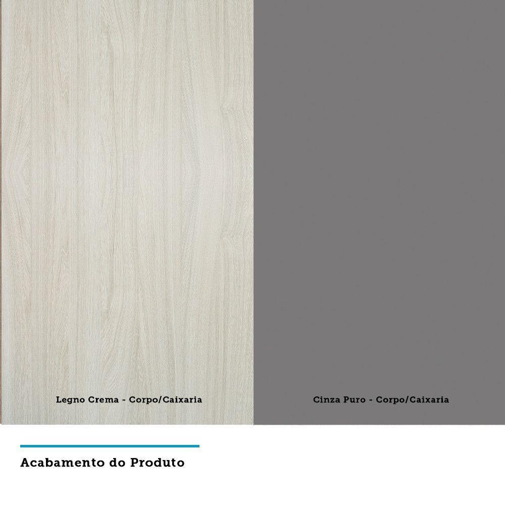 Balcão Sem Tampo 60cm Luci Legno Crem e Cinza Puro - 2