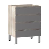 Balcão Sem Tampo 60cm Luci Legno Crem e Cinza Puro - 1