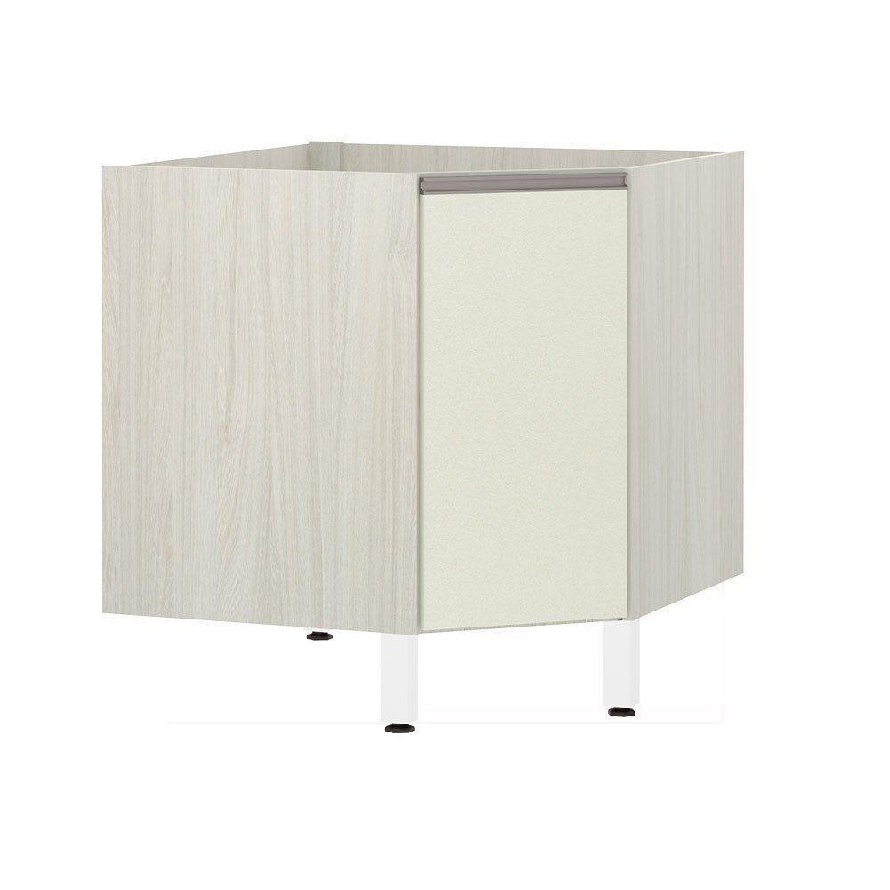 Balcão Sem Tampo Canto Diagonal Luciane Luci Legno Crem e Kashmir - 1