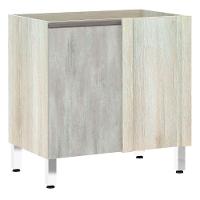 Balcão Sem Tampo Canto Reto Luciane 80cm Luci Legno Crem e Concreto - 1