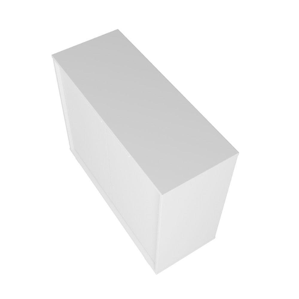 Balcão Em Mdp Com 2 Portas 2 Prateleiras E 4 Pés Com Rodízios Brv Móveis Branco - 2