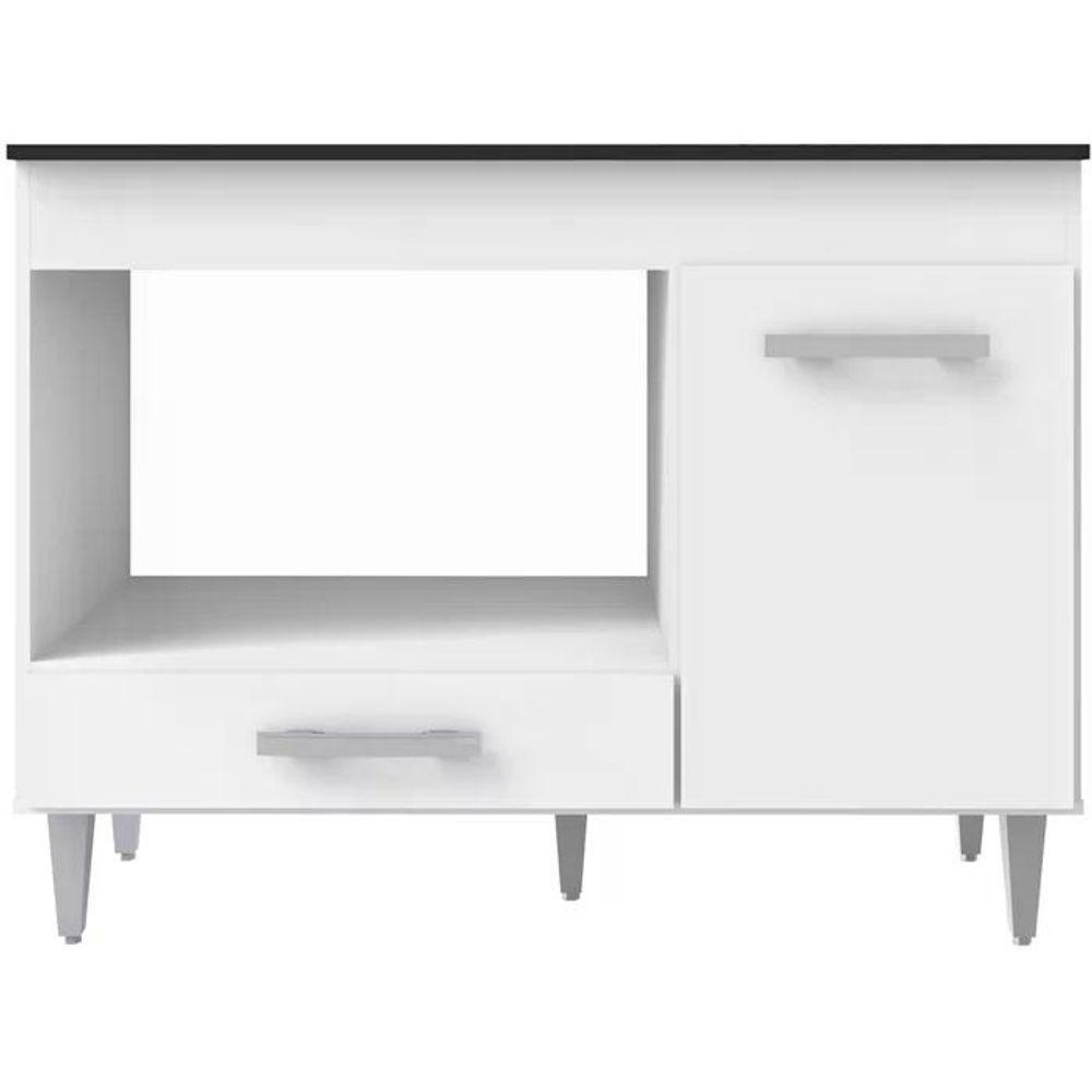 Balcao Com Tampo Forno E Cooktop 105 Cm Carla Branco Branco - 4