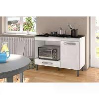 Balcao Com Tampo Forno E Cooktop 105 Cm Carla Branco Branco - 3