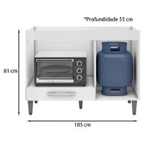 Balcao Com Tampo Forno E Cooktop 105 Cm Carla Branco Branco - 5