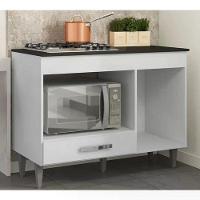 Balcao Com Tampo Forno E Cooktop 105 Cm Carla Branco Branco - 6