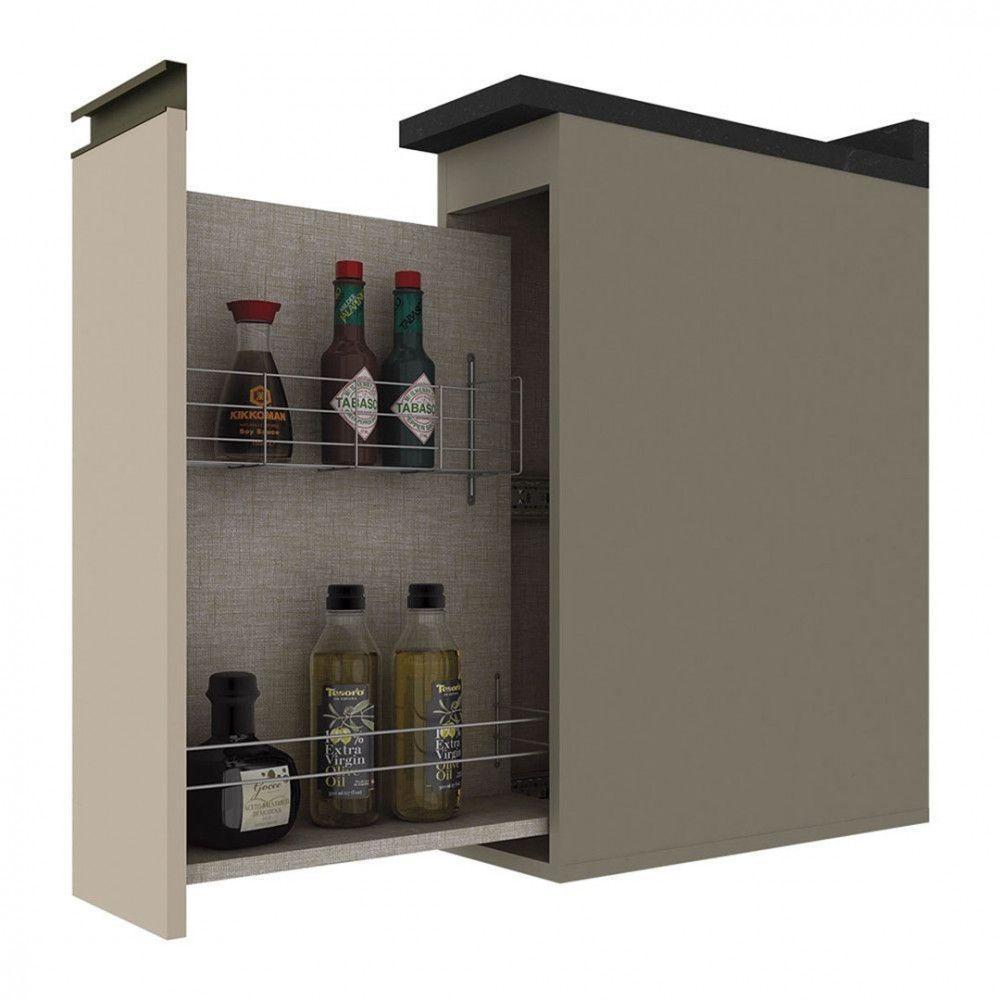 Balcão Henn Para Condimentos Connect 20 Cm Duna/Cristal - 1