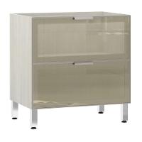 Balcão Sem Tampo 80cm Basculante Com Vidro Reflecta Bronze Luci Legno Crema - 1