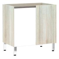 Balcão Sem Tampo Canto Reto Luciane 80cm Luci Legno Crem e Branco - 1