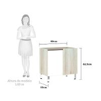 Balcão Sem Tampo Canto Reto Luciane 80cm Luci Legno Crem e Branco - 3