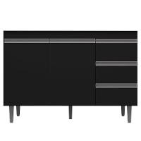 Balcão De Pia 100Cm 2 Portas 3 Gavetas Andréia Preto - 2