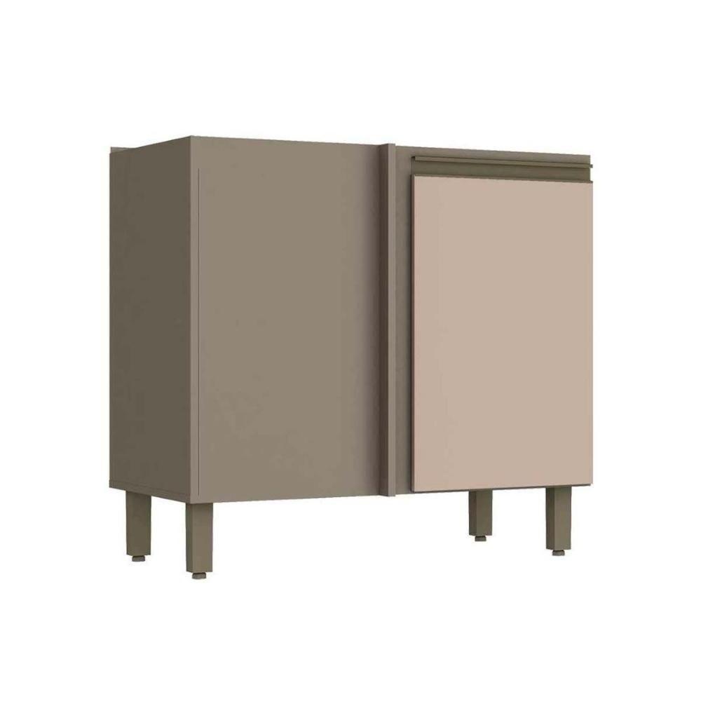 Balcão de Cozinha Modulado  Canto Reto Connect c/ 1 Porta s/ Tampo Duna/Cristal - Henn - 1