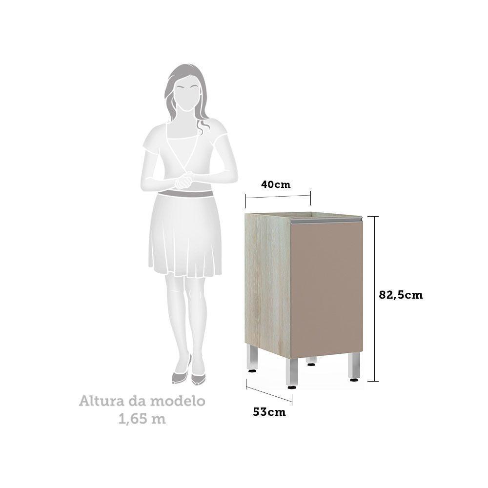 Balcão Sem Tampo 40cm Lis Legno Crem e Connect - 2