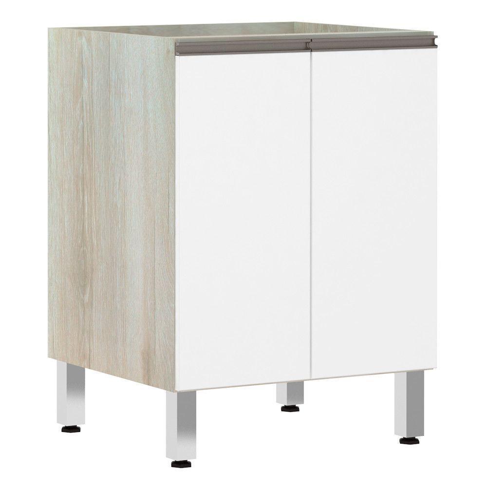 Balcão Sem Tampo 60cm Luci Legno Crem e Branco - 1