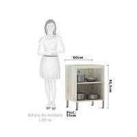 Balcão Sem Tampo 60cm Luci Legno Crem e Branco - 3