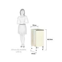 Balcão Sem Tampo 35cm Luci Legno Crem e Kashmir - 3