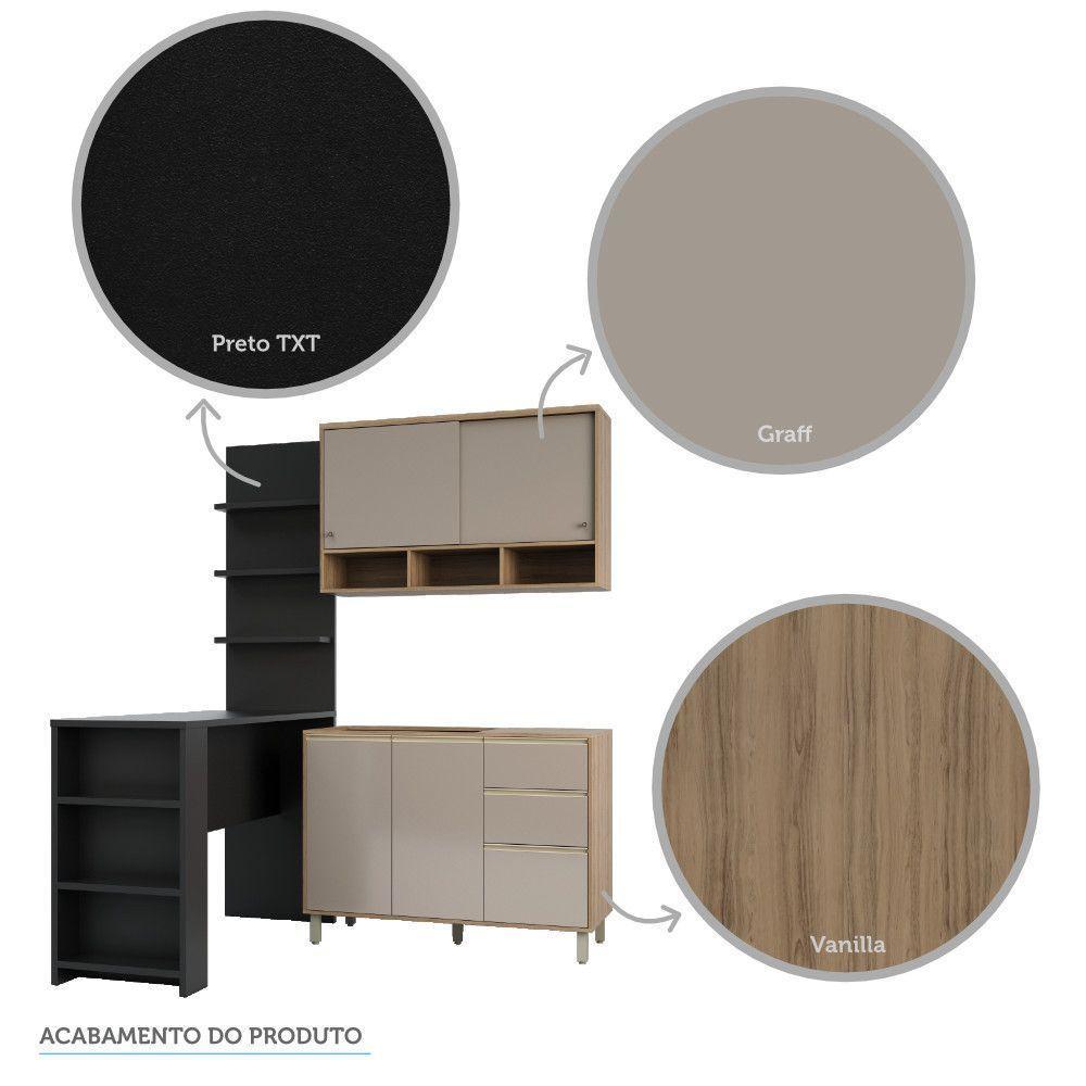 Cozinha Completa 4 Peças E Balcão Gra E Preto - 2