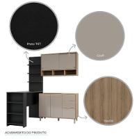 Cozinha Completa 4 Peças E Balcão Gra E Preto - 2