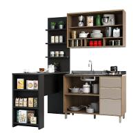 Cozinha Completa 4 Peças E Balcão Gra E Preto - 6