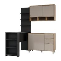 Cozinha Completa 4 Peças E Balcão Gra E Preto - 7