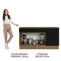 Balcão Gabinete De Pia Madesa Agata 150 Cm 2 Gavetas 2 Portas (com Tampo) - Rustic/preto Rustic/preto - 7