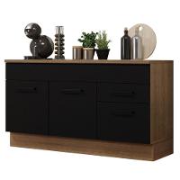 Balcão Gabinete De Pia Madesa Agata 150 Cm 2 Gavetas 2 Portas (com Tampo) - Rustic/preto Rustic/preto - 10