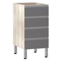 Balcão Sem Tampo 40cm Lis Legno Crem e Cinza Puro - 1