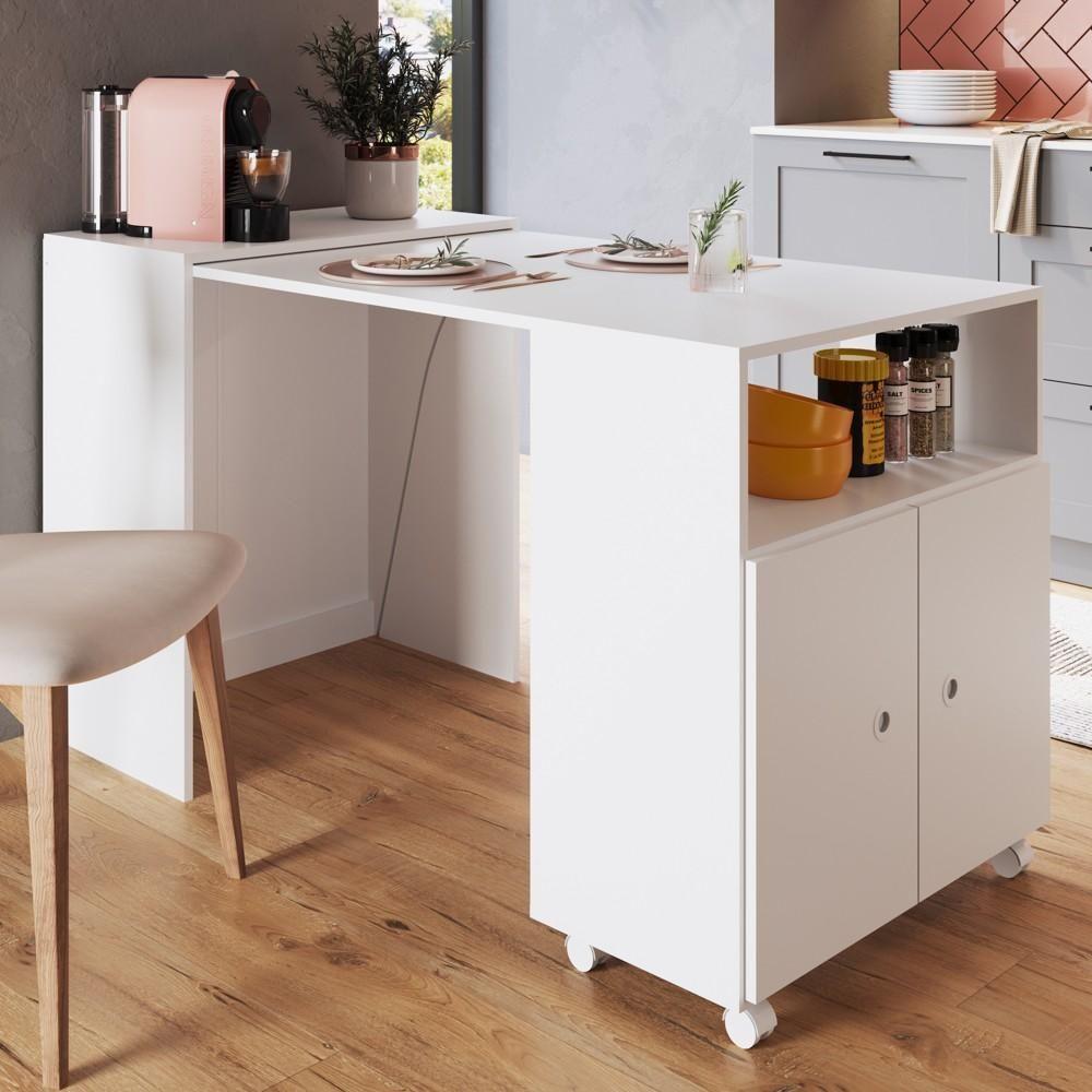 Balcão Multiuso C/ Mesa Retrátil Funcionale A05 Branco - 2