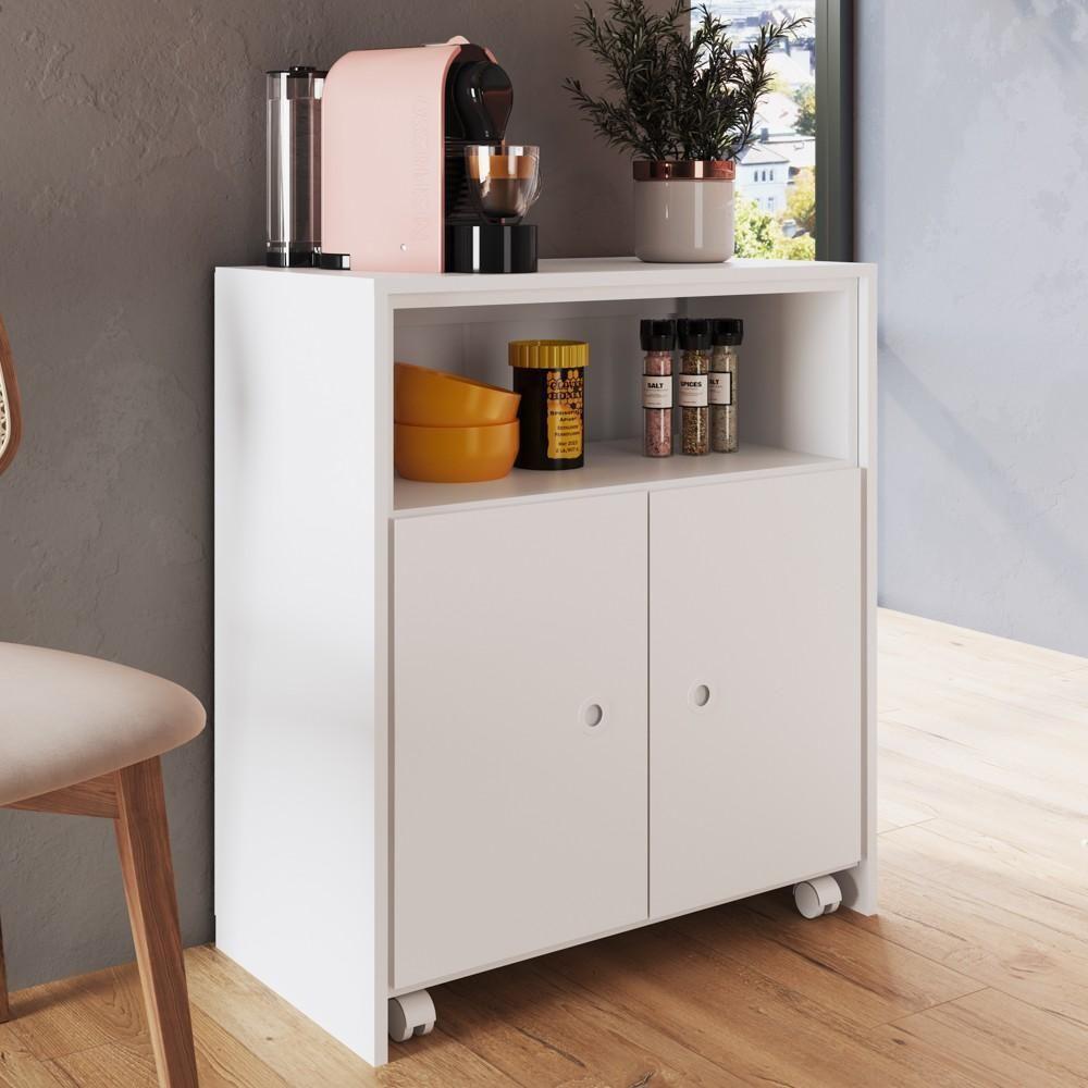 Balcão Multiuso C/ Mesa Retrátil Funcionale A05 Branco - 6