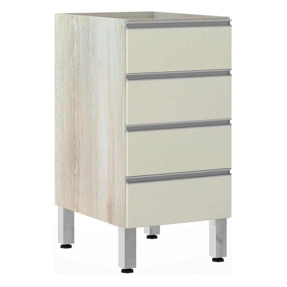 Balcão Sem Tampo 40cm Lis Legno Crem e Kashmir - 1