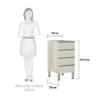 Balcão Sem Tampo 40cm Lis Legno Crem e Kashmir - 2