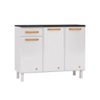 Balcão de Cozinha Diamante Smart 3 Portas e 1 Gaveta c/ Tampo 105cm Branco - Telasul - 1