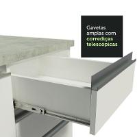 Kit Com 2 Balcões De Cozinha Madesa Glamy 4 Portas 3 Gavetas (sem Tampo E Pia) - Branco Branco