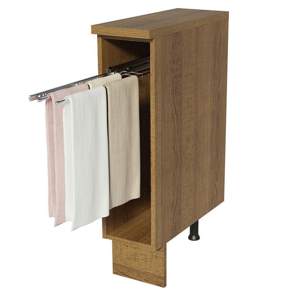 Balcão Porta-pano 20 X 60 Cm Para Cozinhas Madesa Lux, Glamy, Agata (com Tampo) - Rustic Rustic - 8