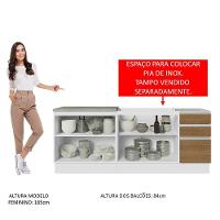 Kit Com 2 Balcões De Cozinha Madesa Glamy 4 Portas 3 Gavetas (sem Tampo E Pia) - Branco/rustic Branco/rustic - 7