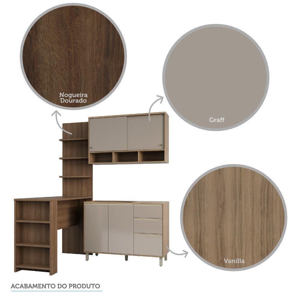 Cozinha Completa 4 Peças E Balcão Gra E Nogueira - 2