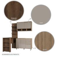 Cozinha Completa 4 Peças E Balcão Gra E Nogueira - 2