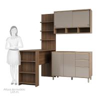 Cozinha Completa 4 Peças E Balcão Gra E Nogueira - 5