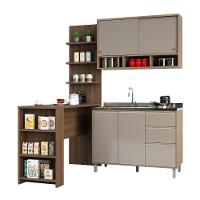 Cozinha Completa 4 Peças E Balcão Gra E Nogueira - 8