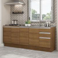 Kit Com 2 Balcões De Cozinha Madesa Glamy 4 Portas 3 Gavetas (sem Tampo E Pia) - Rustic Rustic - 1