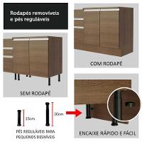 Kit Com 2 Balcões De Cozinha Madesa Glamy 4 Portas 3 Gavetas (sem Tampo E Pia) - Rustic Rustic - 3