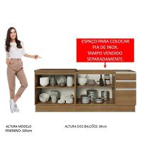Kit Com 2 Balcões De Cozinha Madesa Glamy 4 Portas 3 Gavetas (sem Tampo E Pia) - Rustic Rustic - 7