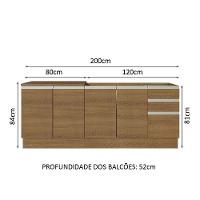 Kit Com 2 Balcões De Cozinha Madesa Glamy 4 Portas 3 Gavetas (sem Tampo E Pia) - Rustic Rustic - 9