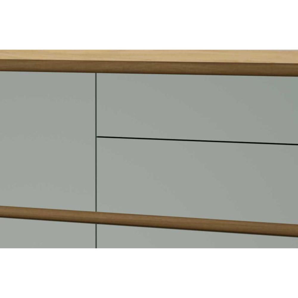 Balcão de Cozinha Rainha 1 Porta e 4 Gaveta c/ Tampo 120 cm Nature/Verde - Nesher - 7