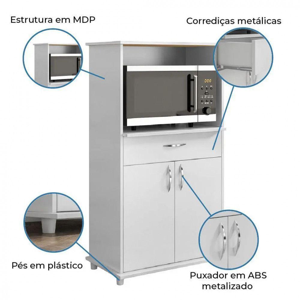 Balcão Notável Multiuso Para Micro-ondas/forno Branco - 3